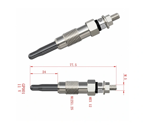 12231288245 glow plug dimensions